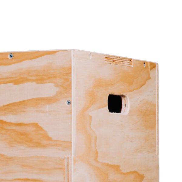 houten plyo box detail foto van het handvat en het hout