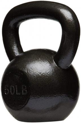 Voorbeeld van een gietijzere kettlebell. Gewichts 50LB. Gebruikt in onze blog. 