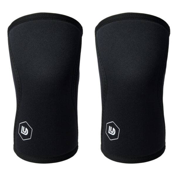 Knee sleeves voor crossfit zwart DoubleUnders vooraanzicht