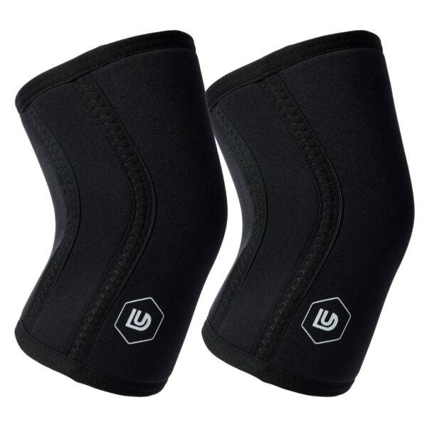 Knee sleeves voor crossfit zwart DoubleUnders zijaanzicht