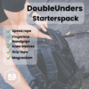 DoubleUnders Crosstraining Starter Pakket met speed rope zilver, magnesium grip chalk en grip tape - complete set voor beginners